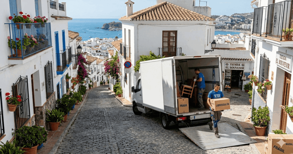 Mudanzas en Almuñécar - equipo de Transportes y Mudanzas Torres trabajando en la Costa Tropical